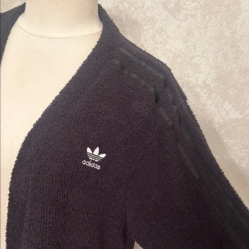 ADIDAS CARDIGAN🖤SPORTY Women's BLACK Open Cardigan with Pockets Size XS🖤 - Picture 1 of 14